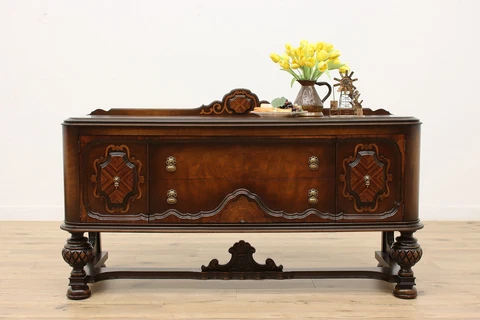 Tudor Antique Walnut & Rosewood Sideboard, Buffet, Server #44569 Cover