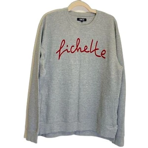 Fichette - Felpa grigia con logo rosso e tasca a canguro - taglia XL - Foto 1 di 9