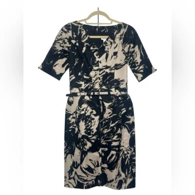 Vestido Max Mara Hecho en Italia Elegante Negro y Crema Foto 1 de 4