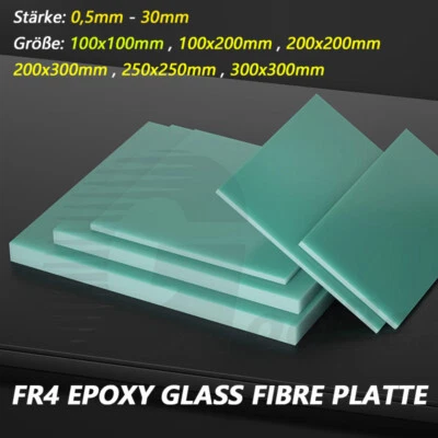 MARKENLOS Epoxyd G10 GFK FR4 Basismaterial Platine Leiterplatte Platte Zuschnitt 0,5-30mm