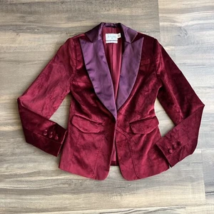 Altuzarra 20th Anniversary Collection Red Velvet Blazer Jacket One Button XS - Bild 1 von 17