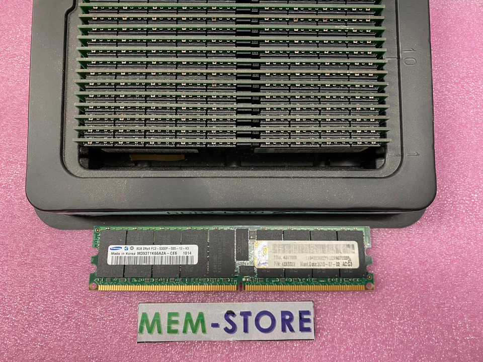 IBM 8GB PC2-5300P 2Rx4 DDR2-667 RAM Memory 43X5022 43V7355 for servers - Image 1 of 1