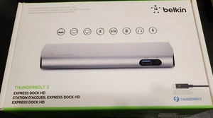 Belkin Thunderbolt 2 Express Dock HD COMPLETE - F4U085TT - NEW Open Box - Picture 1 of 12
