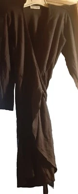 Diane Von Furstenberg DVF 1980'S Vtg Wrap Dress Small Black Jersey *FLAW - Image 1 of 3