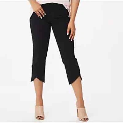 Pantalones de mezclilla capri ajustados NYDJ con dobladillo entrecruzado - negros talla 28W Foto 1 de 4
