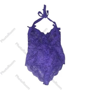 Frederick's of Hollywood Purple Lace Teddy Body Suit / Lingerie Size Large - Picture 1 of 6