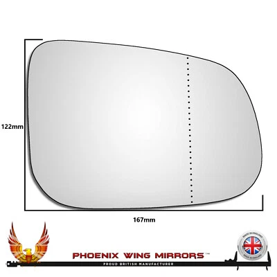 For Volvo S80 2006-2018 Wide Angle Wing Door Mirror Glass Right Hand Driver Side - Image 1 of 3