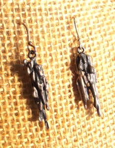 VTG Sterling Silver BRUTALIST Freeform Drip Dangle Drop Earrings Unique - Picture 1 of 7