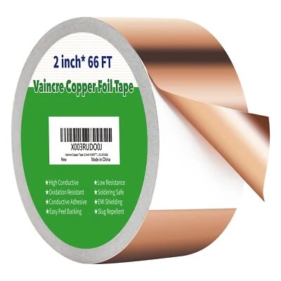 Copper Tape Conductive Adhesive Foil Taper (2inch X 66 FT) Copper Foi... - Image 1 of 4