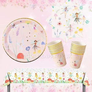 Fairy Woodland Party Supplies Tableware Balloons Girls Birthday Decoration - Picture 1 of 9