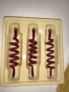 ADORNOS NAVIDAD VINTAGE ESPIRAL CRISTAL ROJO FORMA SACACORCHOS NOS - Imagen 1 de 3