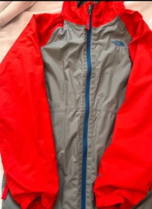 The North Face Antora Dryvent Gry Red Hooded Zip Insulated Jacket Youth L 14/16 - Picture 1 of 5