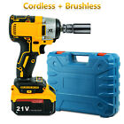 680Nm Cordless Impact Wrench Brushless 21V High Torque Power Tool w/ 2 Batteries