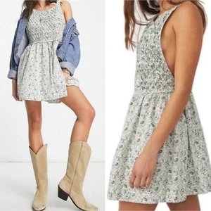 Free People Petunia Smocked Apron Dress Floral Cottagecore Style Size Small - Picture 1 of 10