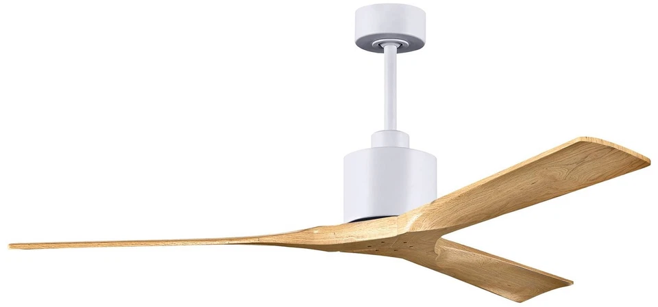 60" Matthews Nan White and Maple Outdoor Ceiling Fan with Remote - Image 1 of 1