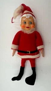 6” Vintage Christmas Felt Pixie Elf Ornament 1950s Japan - Imagen 1 de 10