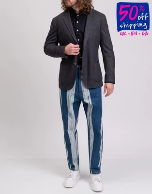 RRP€795 SANTANIELLO Flannel Blazer Jacket IT52 US42 XL Wool Blend Made in Italy - Image 1 of 4