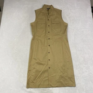 Ralph Lauren Sport Sleeveless Shirt Dress size 12 Vintage Luxury Basics Beige - Picture 1 of 9