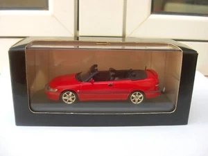 Saab 93 Aero cabriolet 2000 red Minichamps MIB 1:43 92 95 99 9000 volvo V RARE - Imagen 1 de 4