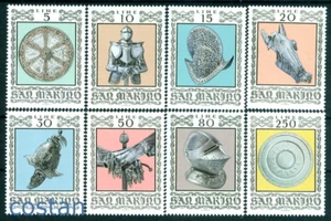 Alte Waffen/Rüstung 1974, Pferdekopfgestell, Handschuhe, Faustschild, San Marino, M.1059, MNH - Bild 1 von 1