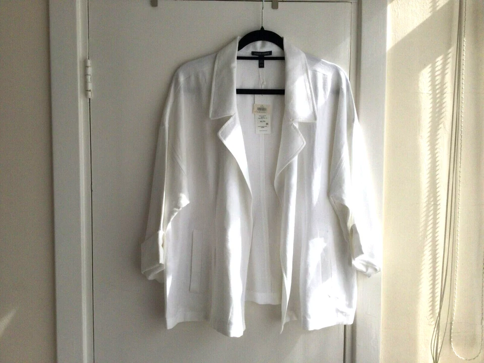 Eileen Fisher XL white jacket, NWT, linen mix - Image 1 of 4