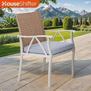 4 Pcs Modern Chairs Outdoor Patio Dining Armchair All-Weather Wicker & Cushions - Picture 1 of 10
