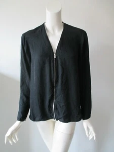 Rag & Bone Zip Collar Long Sleeve Lightweight A Line Black Cardigan Jacket M - Picture 1 of 8