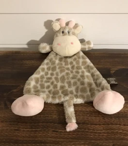 Demdaco Nat Jules Colby Giraffe Lovey Security Blanket Plush Velour Rattles 14" - Picture 1 of 2