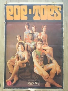 Rare affiche ancienne POP TOPS Groupe musique sixties Madrid Rock vintage poster - Picture 1 of 8