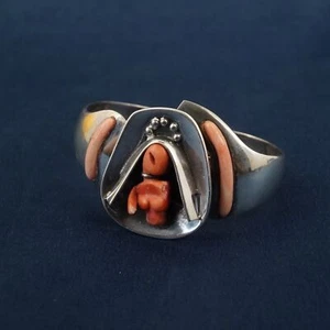 Vintage Salvador Terran Sterling Angel Skin Coral Woman Praying Bracelet - AS IS - Picture 1 of 9