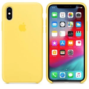 Genuine / Official Apple iPhone XS Silicone Case Cover - Canary Yellow - New - Picture 1 of 7
