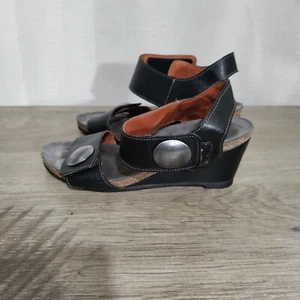 Taos Carousel 2 schwarze Leder Keilsandalen Damen EU 37 US 6-6,5 - Bild 1 von 8