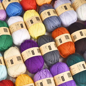 Soft Bamboo Yarn Crochet 4 Ply Milk Cotton Knitting Yarn Baby Wool 56 color New