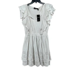 Vestido Lauren Ralph Lauren Pequeño Ojales Bordado Jersey Cuello Atado Nuevo con Etiquetas talla 8P - Imagen 1 de 7