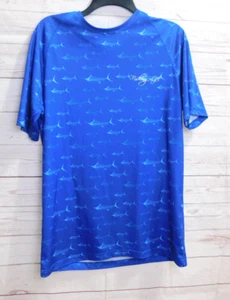 Fishing Life Shirt Herren M Blau Fischhemd Schwertfisch Marlin Kurzarm UPF 50+ - Bild 1 von 14