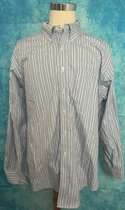 Brooks Brothers Herren XXL SCHMALE PASSFORM gestreiftes Langarmshirt mit Knopfleiste - Bild 1 von 5