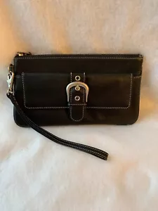 ILI Nueva York Toronto Pulsera Billetera Hebilla de Cuero Negro Embrague - Imagen 1 de 11