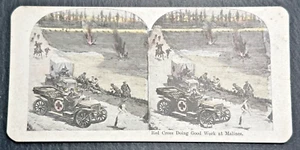 TARJETA DE IMAGEN ESTEREOSCOPIO DE LA PRIMERA GUERRA MUNDIAL: CRUZ ROJA HACIENDO BUEN TRABAJO EN MALINES FP139 - Imagen 1 de 8