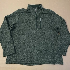 Woolrich Sweatshirt Adult Extra Large Green 1/2 Zip Pocket Pullover Sweater Mens - Picture 1 of 10