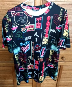 Camiseta Shein Para Hombres Grande Camiseta Gráfica Japonesa Tokio Sushi AOP - Imagen 1 de 4