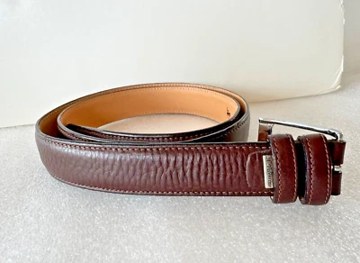 A. Valentino Mens Italian Leather Belt Brown Textured L 36 - Image 1 of 4