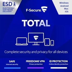 F-Secure Total Security & Privacy 2025 5 Devices 1 Year Safe + VPN - Emailed - Picture 1 of 5