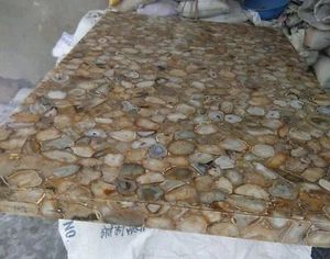 Wild Agagte Stone Top Table, Kitchen Slab Table, Agate Counter Desk Table Decors - Picture 1 of 3