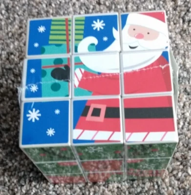 3D Puzzle Cube Christmas Holiday Different Design on 6 Sides Mental Challenge - Image 1 of 4