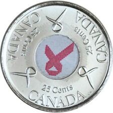 2006 Canadian 25 Cent Pink Ribbon, Breast Cancer Awareness Coloured Quarter Coin