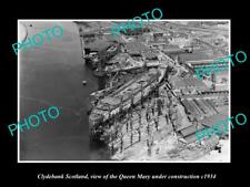 OLD POSTCARD SIZE PHOTO CLYDEBANK SCOTLAND THE QUEEN MARY BEING BUILT c1934 2