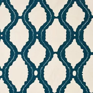 Tejido de algodón GEOMÉTRICO VERDE AZULADO decoración del hogar cortinas tapicería almohada tela de costura - Imagen 1 de 5
