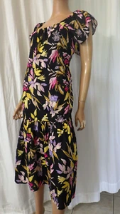 NWT TIME & TRU PLUS SZ 16 - 18COTTON FLORAL BOHO PEASANT MIDI DRESS BUST 44 - Picture 1 of 10