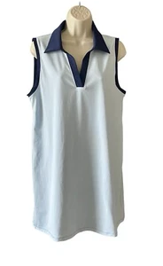 Vestido J Crew Polo Activo Talla M Azul Claro Azul Marino Athleisure Elastizado Nuevo sin Etiquetas - Imagen 1 de 8