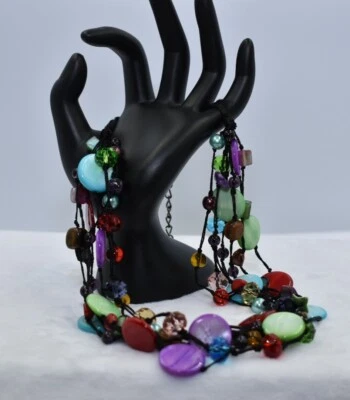 Collar Bohemio Boho Playa Premier Designs Spectrum Shell Ojo de Tigre Cuentas  Foto 1 de 4